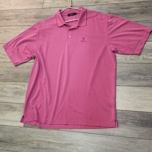 The Bugatchi Uomo Men's Textured Pink Casual Short Sleeve Polo Shirt in XXL